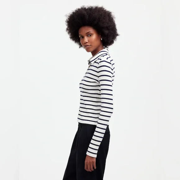 Madewell Ribbed Zip-Front Tee - Picture 4 of 8